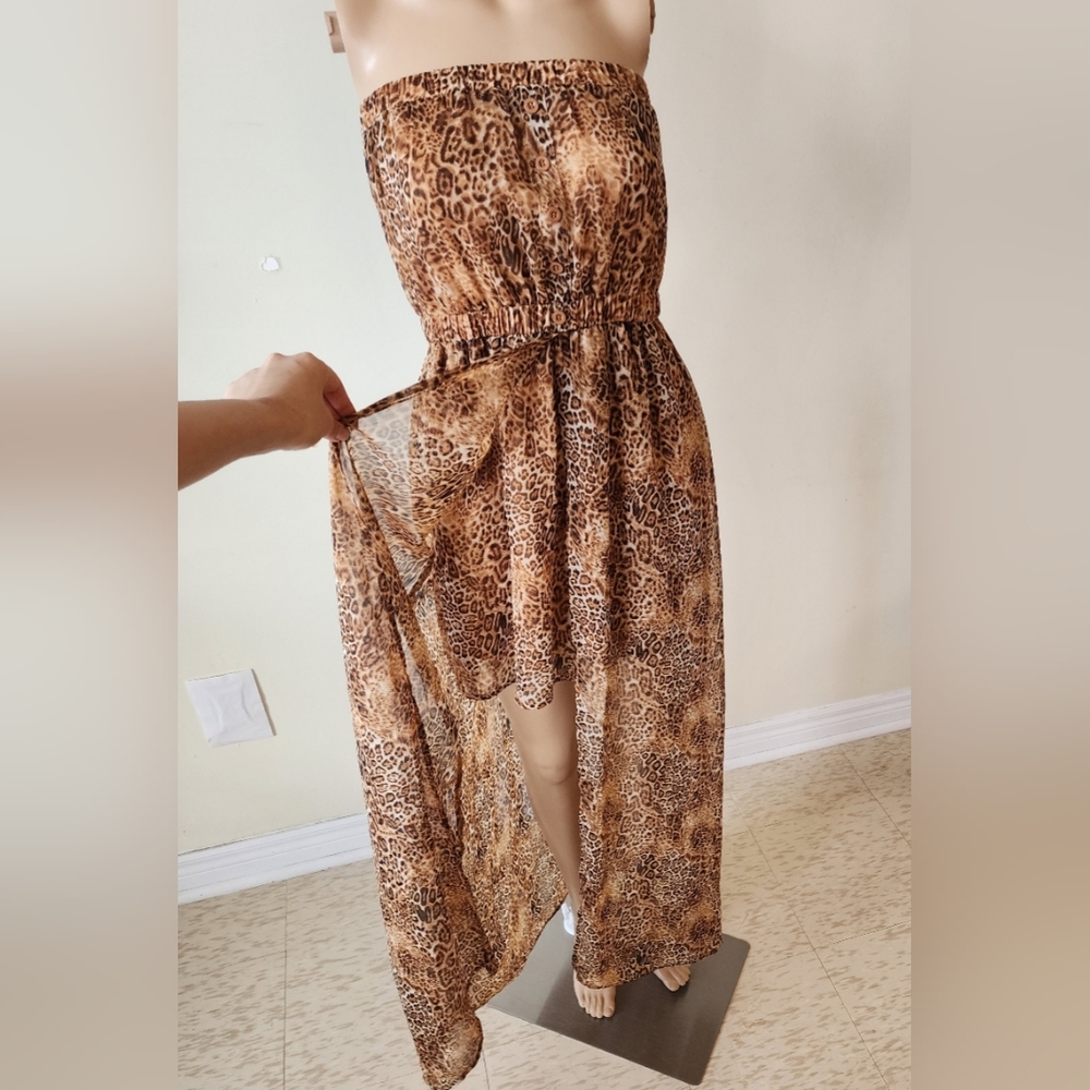 Y2K Leapord print maxi dress